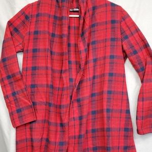 Red and blue plaid cardigan